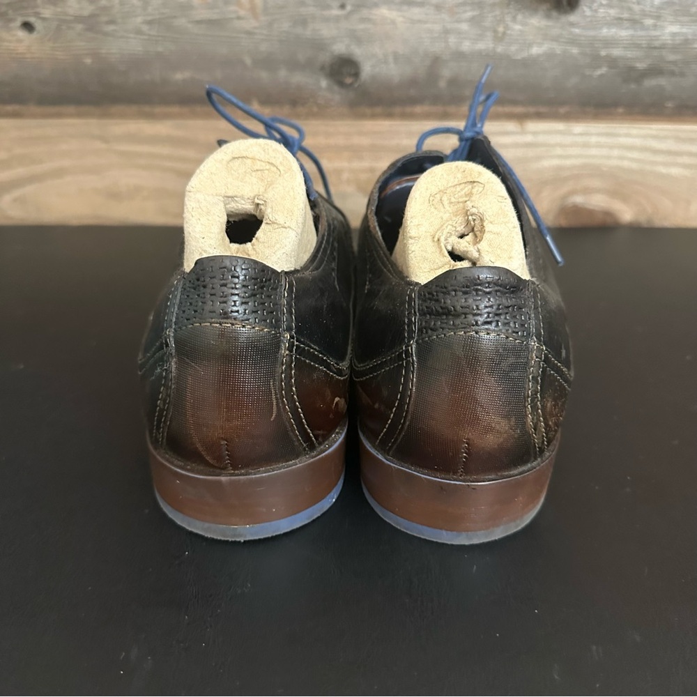 Stacy Adam’s Dress Shoes Wing Tip Oxford Tan/Burgundy Leather Lace Up Mens’s 15M - Picture 3 of 10